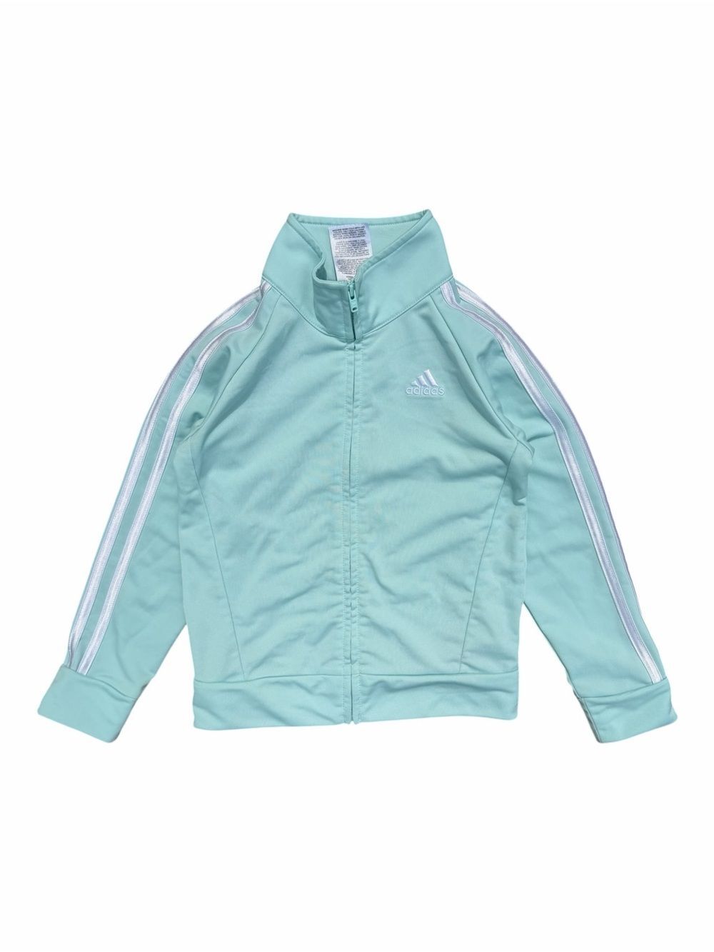 Adidas Track Jacket Kids 5 Mint Green 3-Stripes Retro Athleisure Y2K